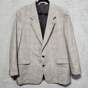ItalUomo Roger Stuart Mens Glen Plaid‎ Blazer Size 48L 100% Wool Black Red